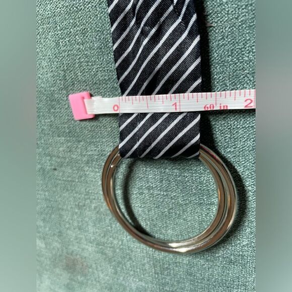 🔥❤️🔥 Black Silk Tie Style D Ring Belt EPC Women’s Size Medium 43” - Picture 9 of 11